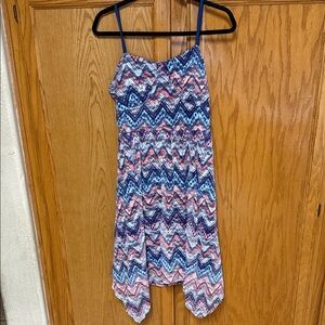 No Boundaries Blue and Pink Zigzag Dress